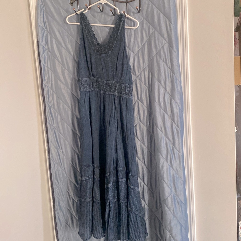 Plus size (14w) denim blue sleeveless sundress.
